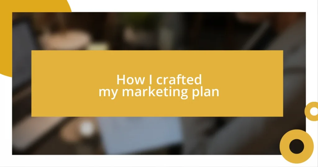 How I crafted my marketing plan