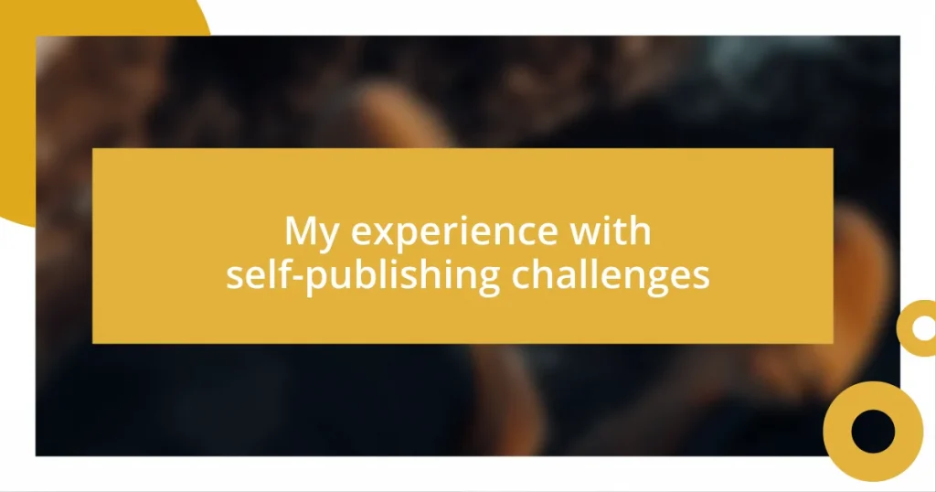 My experience with self-publishing challenges